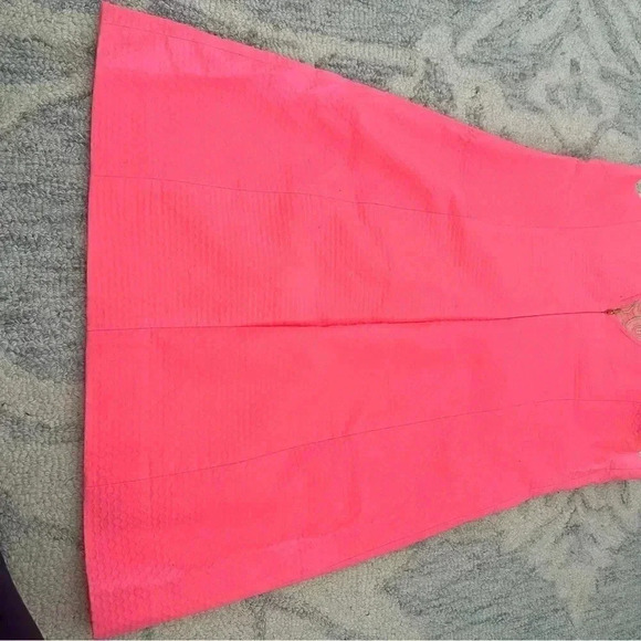 Lilly Pulitzer LARGO CUT IN SHIFT DRESS Size 6 Coral Pink with Gold - Picture 11 of 15